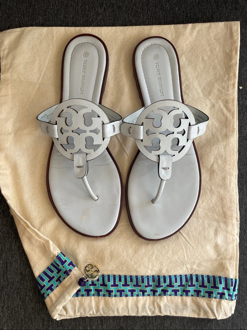 Tory Burch Welt Miller sandals flats in light blue US 9